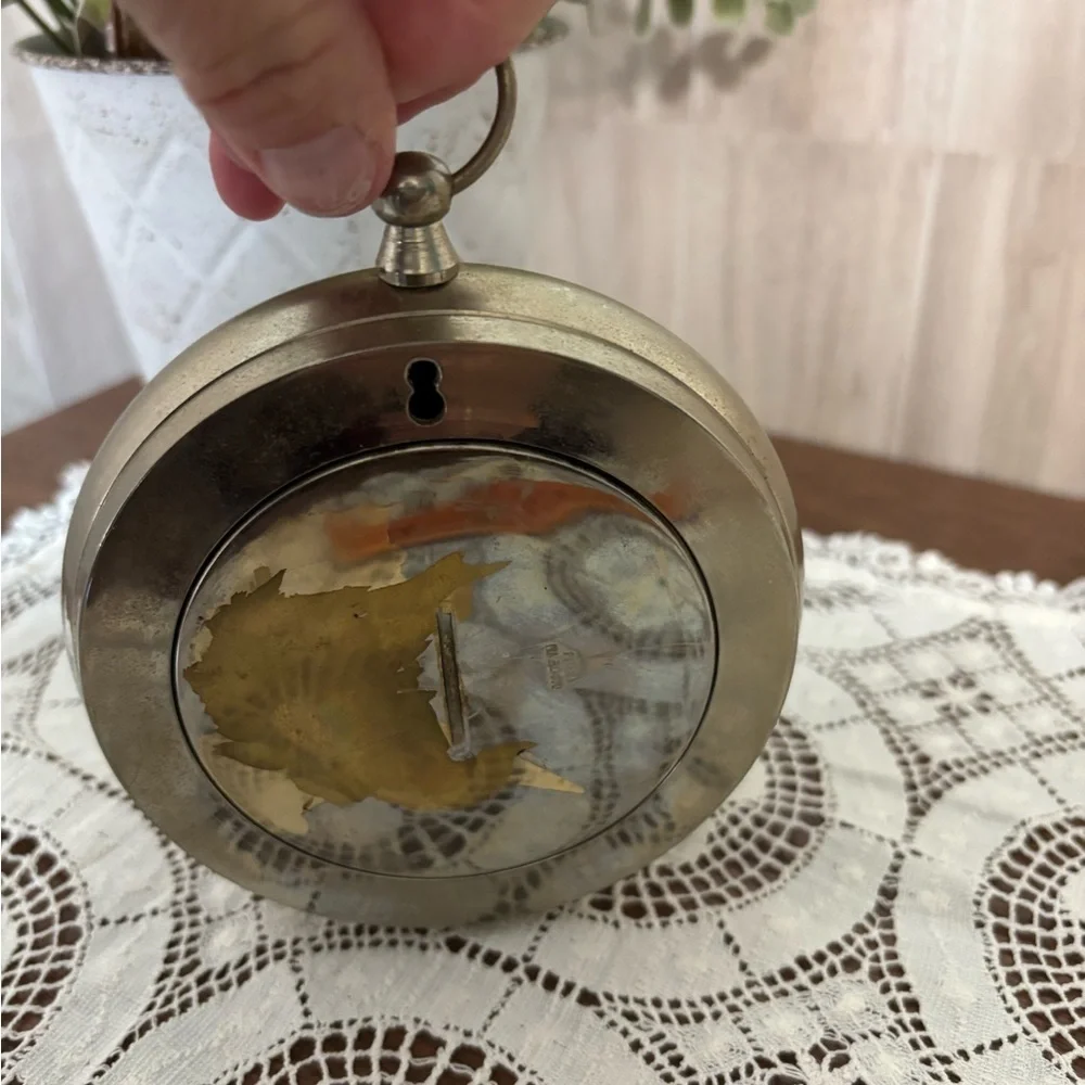 Classic Silver Plated Brass Pocket Watch Wall Clock